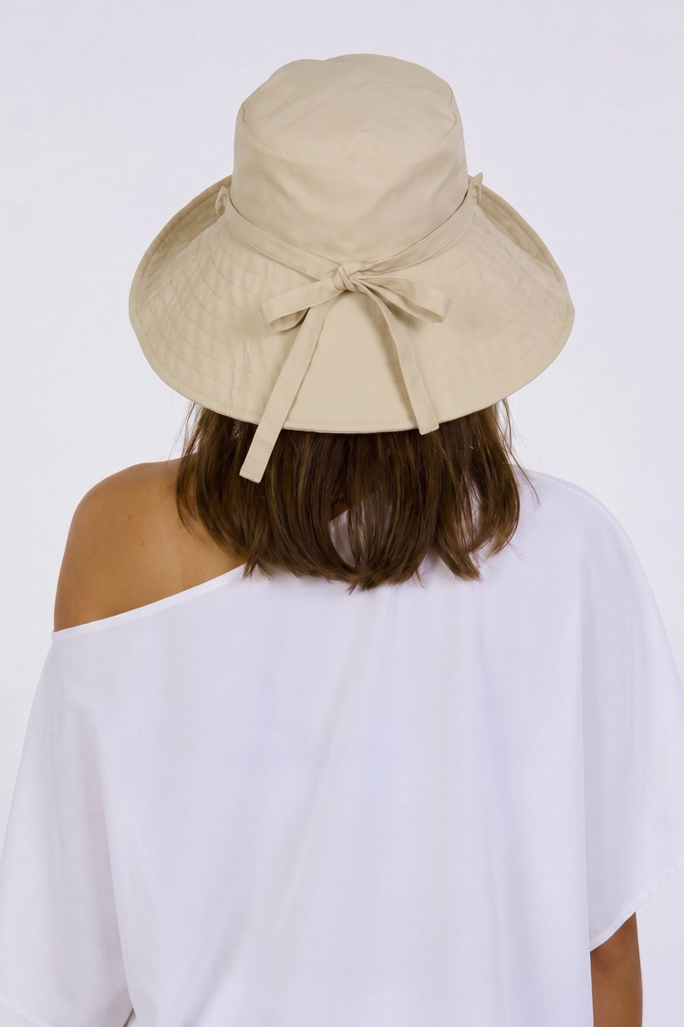 Beige Reversible UPF 50+ Packable Polkadot Sun Hat