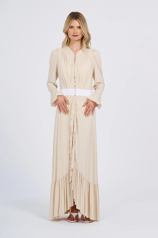 Long Sleeve Ruffle Maxi Dress (UPF 50+)