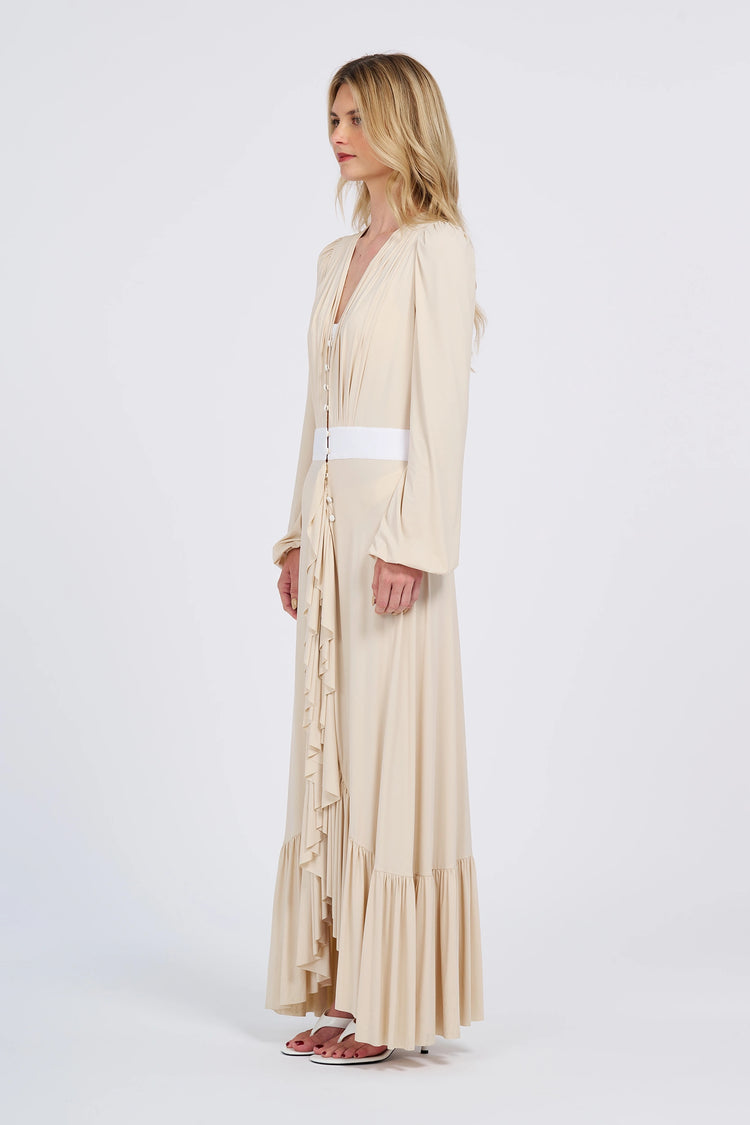 Long Sleeve Ruffle Maxi Dress (UPF 50+)