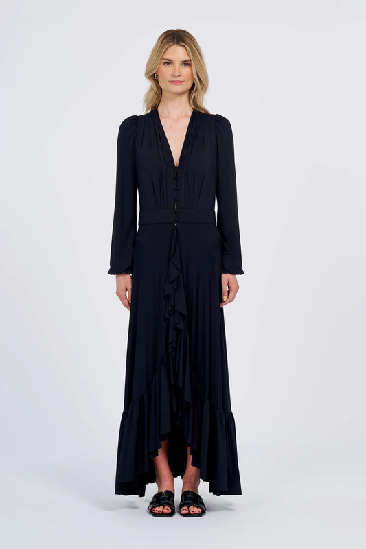 Long Sleeve Ruffle Maxi Dress (UPF 50+)