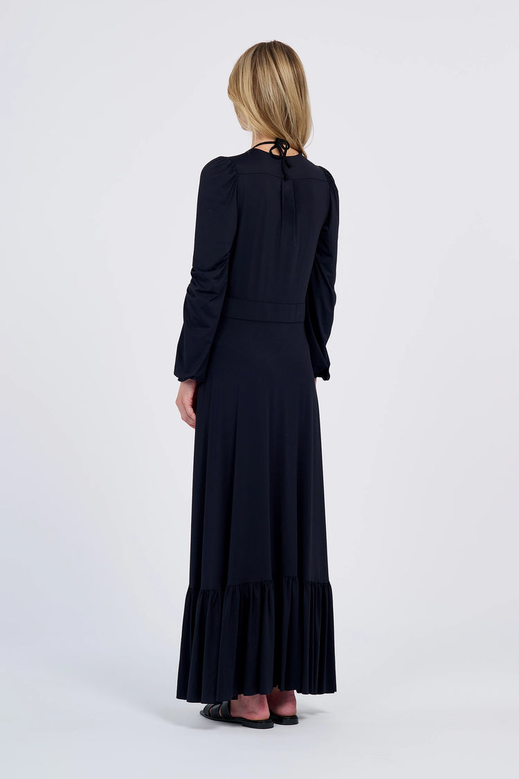 Long Sleeve Ruffle Maxi Dress (UPF 50+)