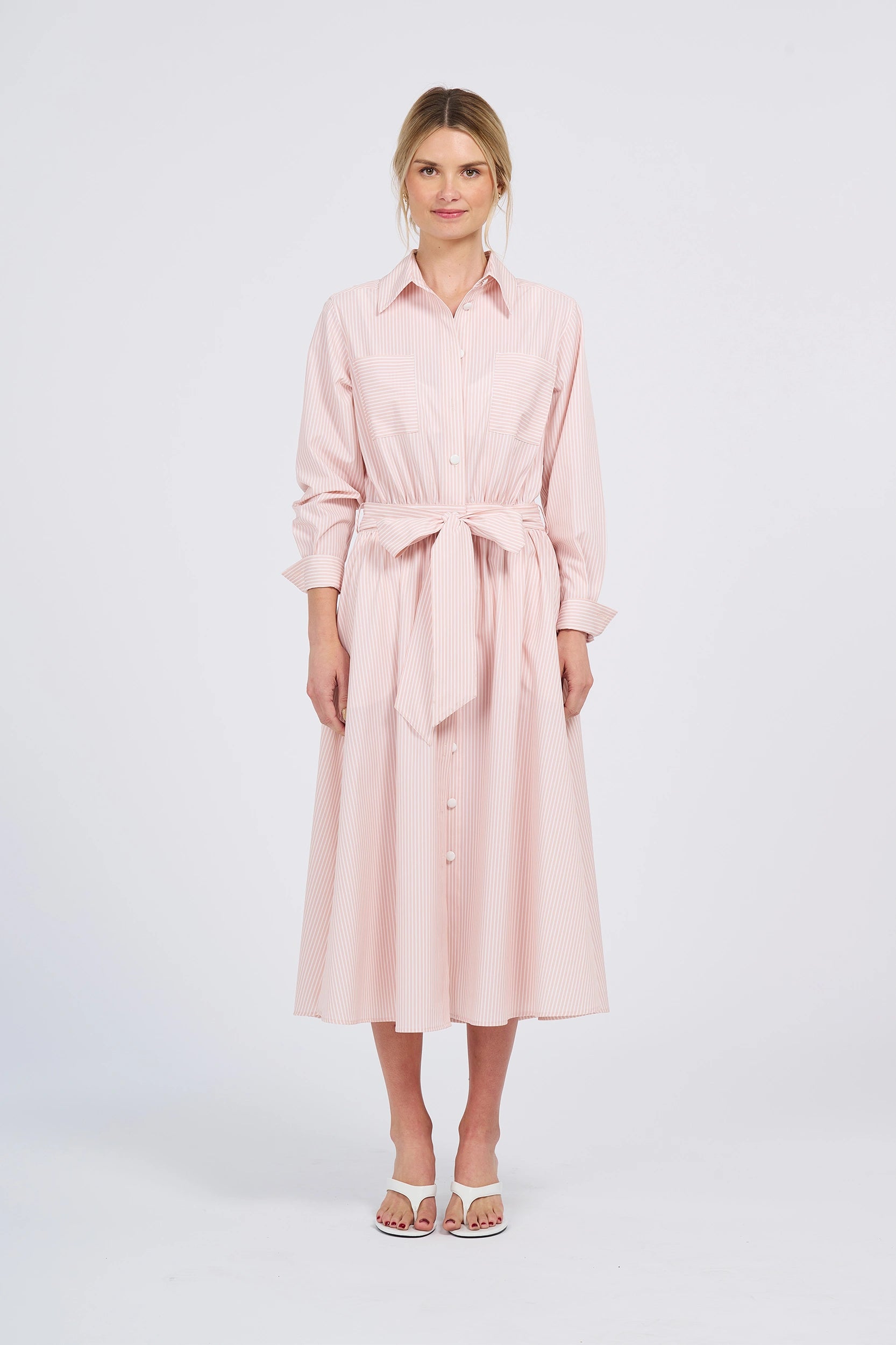 shirt dress belted Belted Midi Shirt Dress (UPF 50+)