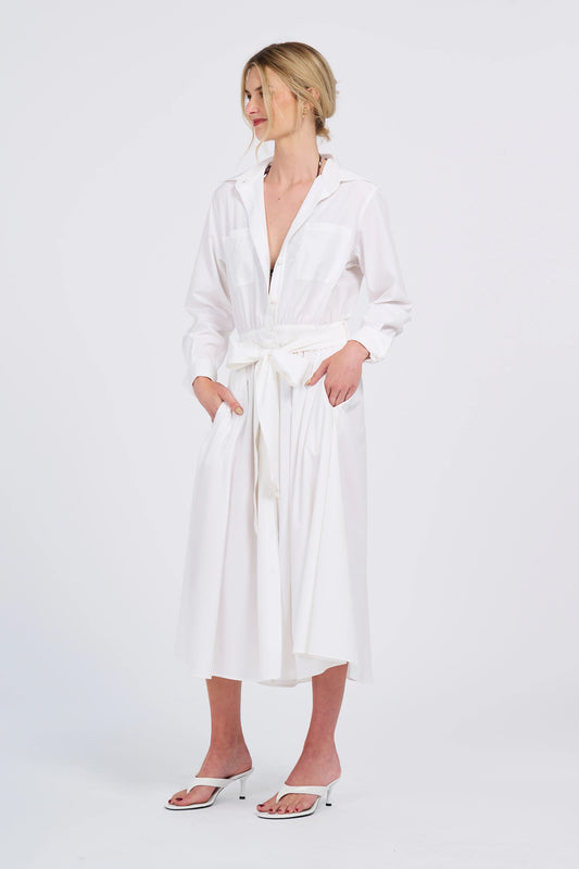 Belted Midi Shirt Dress (UPF 50+)