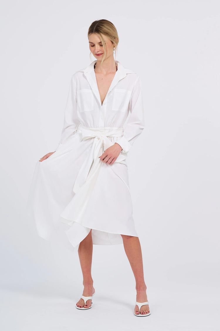 Belted Midi Shirt Dress (UPF 50+)