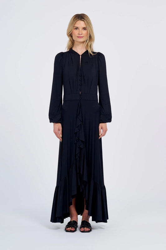 Long Sleeve Ruffle Maxi Dress (UPF 50+)