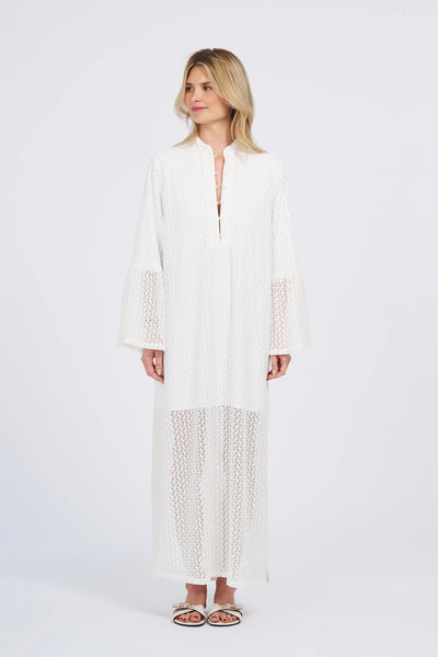 chinese dress ladies The Lace Trim Caftan Dress