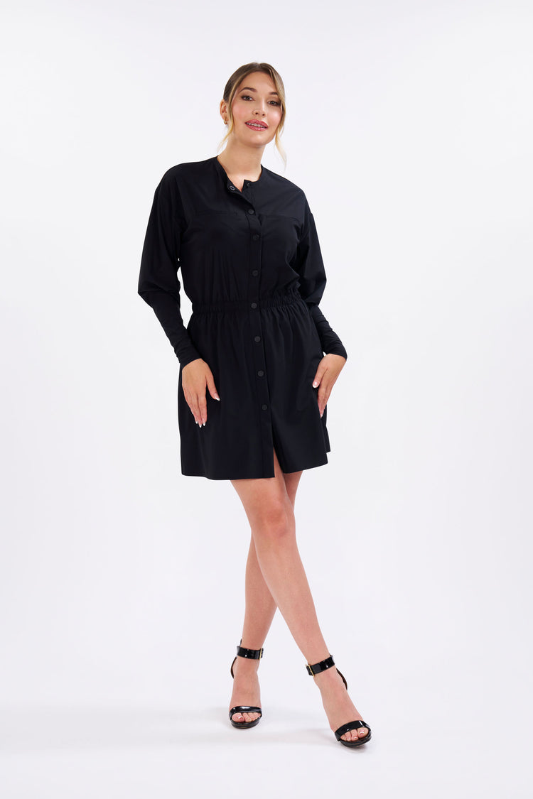 LONG SLEEVE ACTIVEWEAR DRESS UPF 50+ IN BLACK