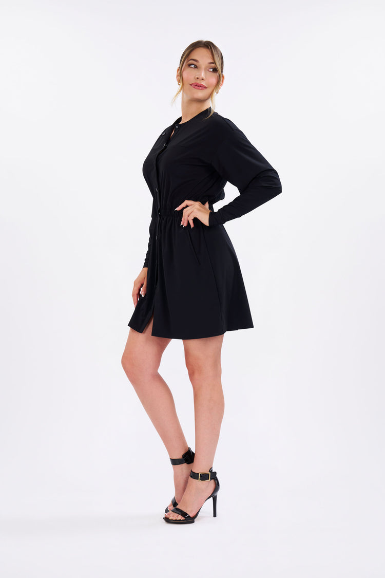 LONG SLEEVE ACTIVEWEAR DRESS UPF 50+ IN BLACK