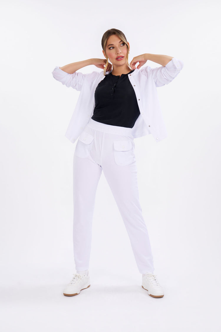 LIGHTWEIGHT CROPPED JACKET UPF 30+ IN WHITE