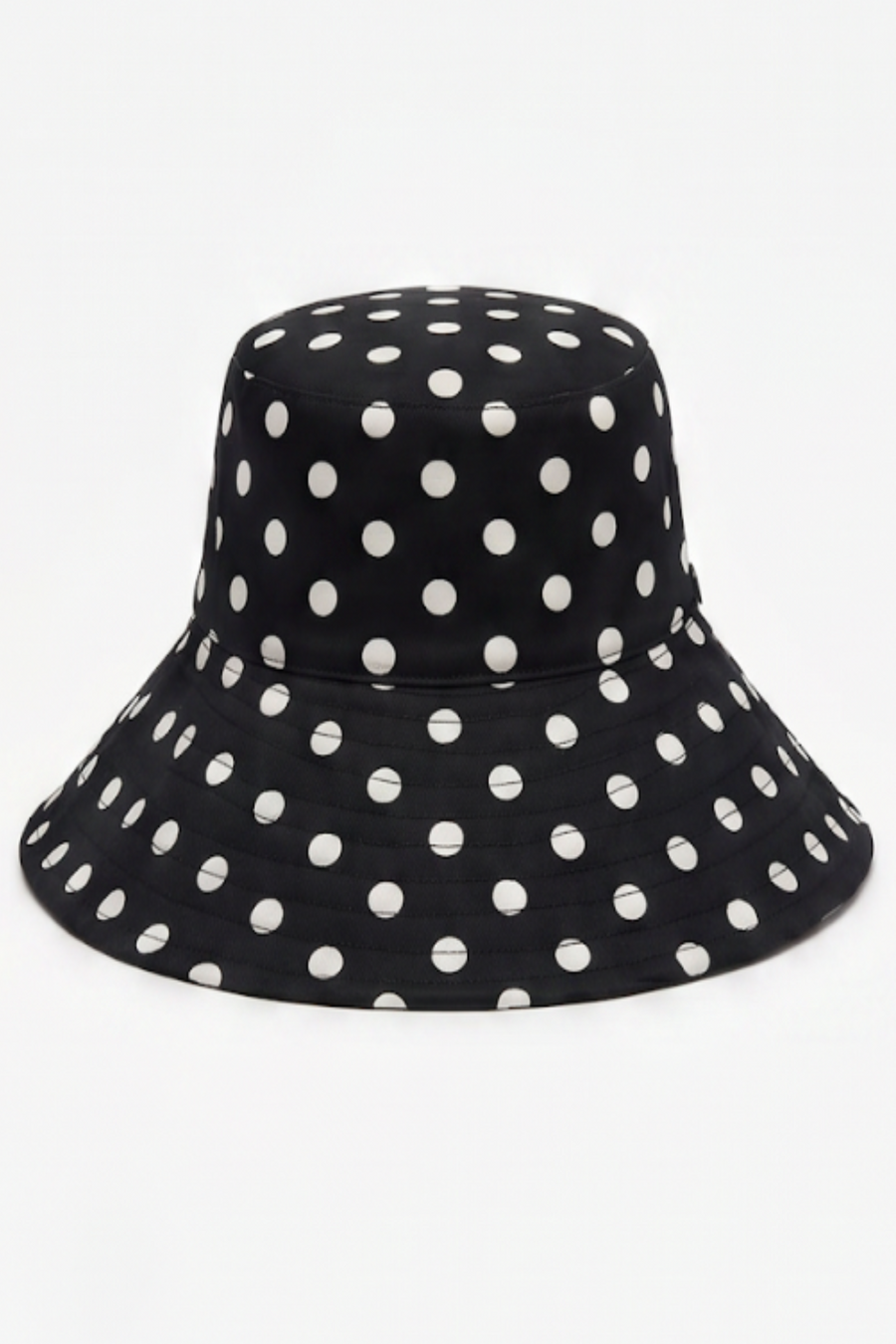 Black Reversible UPF 50+ Packable Polkadot Sun Hat